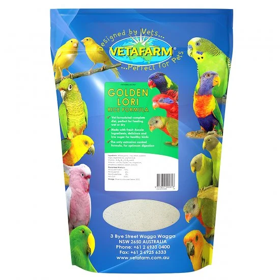 Vetafarm Golden Lori Rice Formula 10kg 3 Vetafarm Golden Lori Rice Formula 10kg