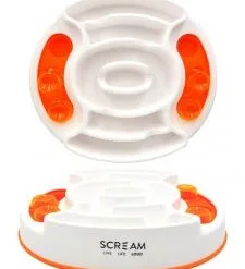 Scream Slow Feed Interactive Puzzle Bowl 28x28x7cm Orange
