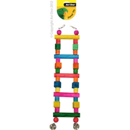 Avi One Bird Block Ladder With Bells - Large 3 Avi One Bird Block Ladder With Bells - Large