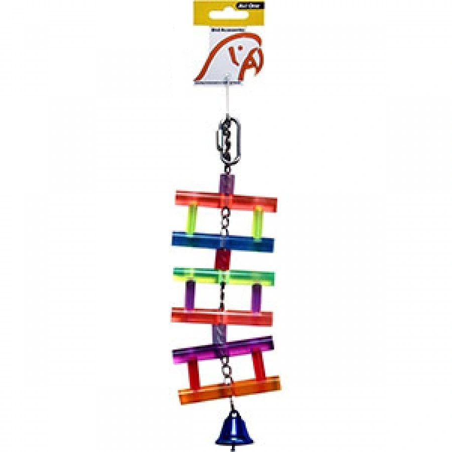 Avi One Bird Toy Acrylic Ladder With Bell 3 Avi One Bird Toy Acrylic Ladder With Bell