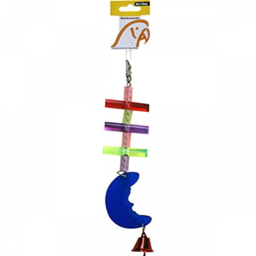 Avi One Bird Toy Acrylic Moon Sticks With Bell 4 Avi One Bird Toy Acrylic Moon Sticks With Bell - Image 2