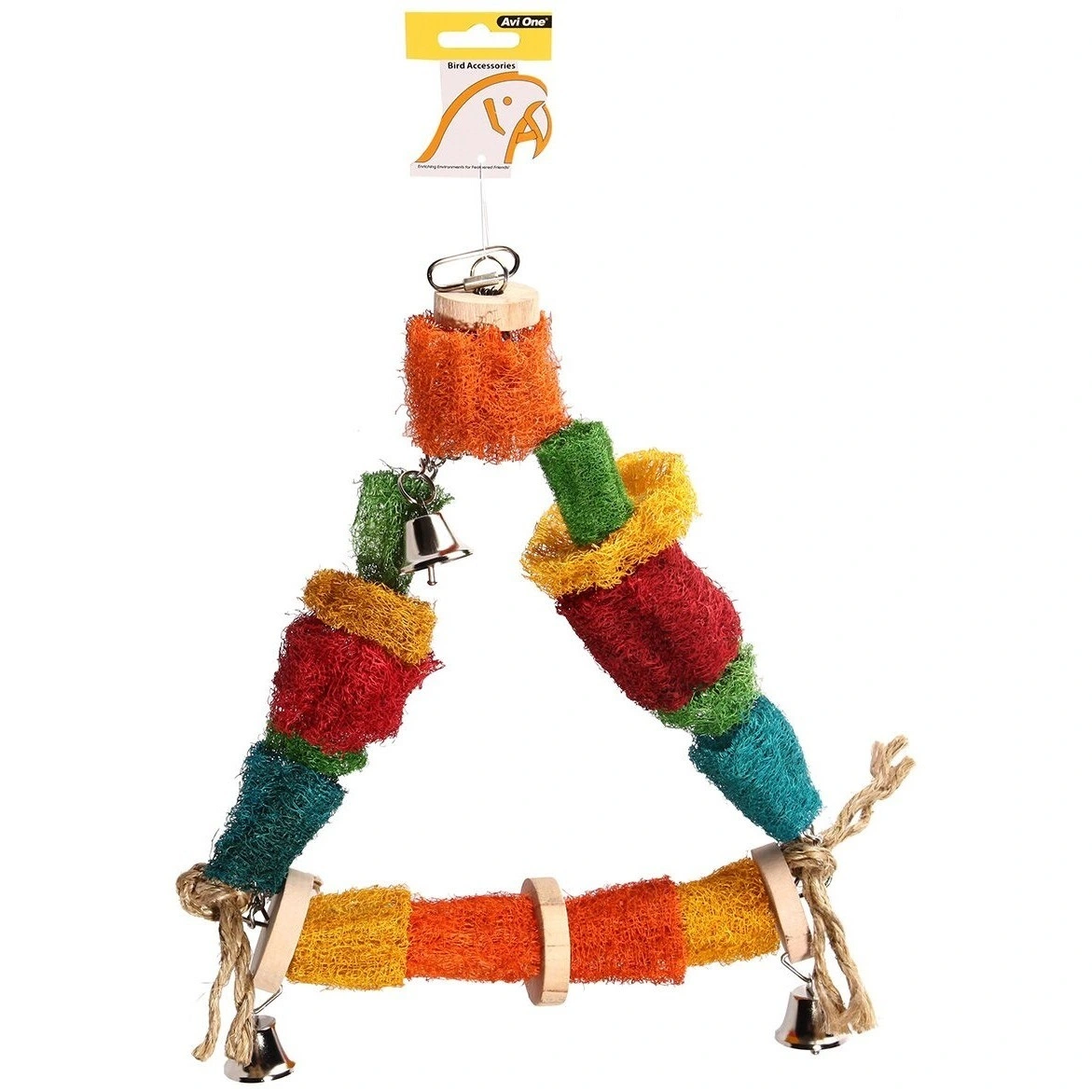Avi One Parrot Toy Loofah Triangle - 30x30cm 5 Avi One Parrot Toy Loofah Triangle - 30x30cm - Image 3