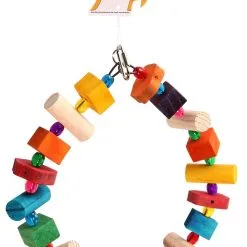 Avi One Wooden Ring With Acrylic Beads Parrot Toy - 24cm X 27cm -Outlet Bird Food Store 9325136149128A 2