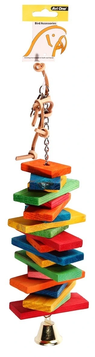 Avi One Wooden Planks With Bell Parrot Toy - 10cm X 38cm 5 Avi One Wooden Planks With Bell Parrot Toy - 10cm X 38cm - Image 3