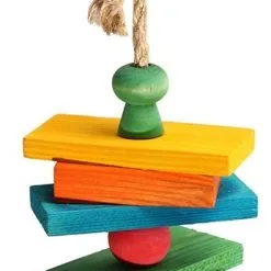 Avi One Wooden Blocks With Beads Parrot Toy - 11cm X 36cm
