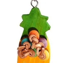 Avi One Parrot Toy Wooden Pineapple With Discs - 7x37cm -Outlet Bird Food Store 9325136149203A 2