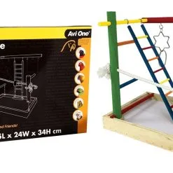Avi One Bird Toy Activity Centre Coloured Wood - 35x24x34cm 7 Avi One Bird Toy Activity Centre Coloured Wood - 35x24x34cm -Outlet Bird Food Store 9325136150292A 2