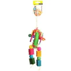 Avi One Bird Toy Paper Roll With Wooden And Plastic Beads - 32cm 7 Avi One Bird Toy Paper Roll With Wooden And Plastic Beads - 32cm -Outlet Bird Food Store 9325136161670A 2
