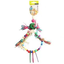 Avi One Bird Toy Rattan Ball With Raffia Wooden And Plastic Beads - 37cm 7 Avi One Bird Toy Rattan Ball With Raffia Wooden And Plastic Beads - 37cm -Outlet Bird Food Store 9325136161700A 2