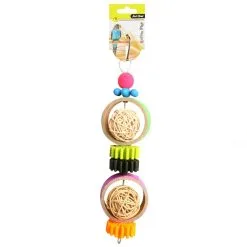 Avi One Bird Toy Rattan Balls With Plastic Disc - 27cm
