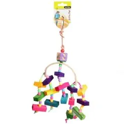 Avi One Bird Toy Arc With Wooden Blocks And Beads - 34cm 7 Avi One Bird Toy Arc With Wooden Blocks And Beads - 34cm -Outlet Bird Food Store 9325136161755A 2