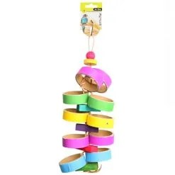 Avi One Bird Toy Paper Rings With Wooden Beads - 43cm 7 Avi One Bird Toy Paper Rings With Wooden Beads - 43cm -Outlet Bird Food Store 9325136161854A 2