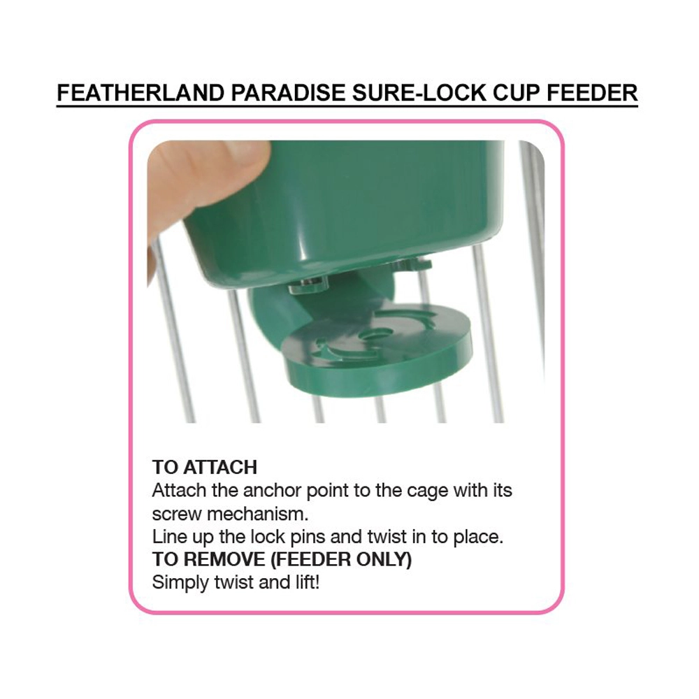 Featherland Paradise Sure-Lock Cup Bird Feeder Small 295ml 5 Featherland Paradise Sure-Lock Cup Bird Feeder Small 295ml - Image 3
