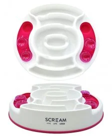 Scream Slow Feed Interactive Puzzle Bowl 28x28x7cm Pink 3 Scream Slow Feed Interactive Puzzle Bowl 28x28x7cm Pink