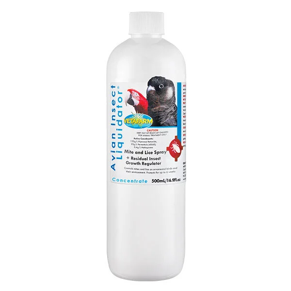 Vetafarm Avian Insect Liquidator Concentrate Lice Mite Control For Birds 500ml 3 Vetafarm Avian Insect Liquidator Concentrate Lice Mite Control For Birds 500ml