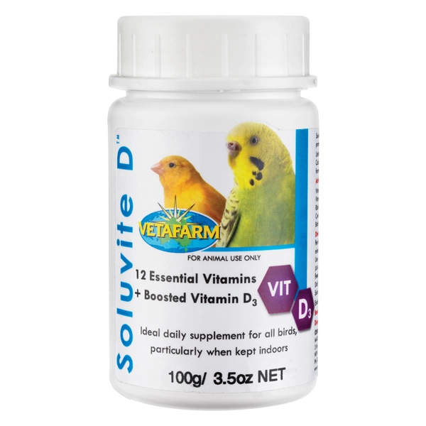 Vetafarm Soluvite D Vitamin Powder Supplement For Birds 100g 3 Vetafarm Soluvite D Vitamin Powder Supplement For Birds 100g