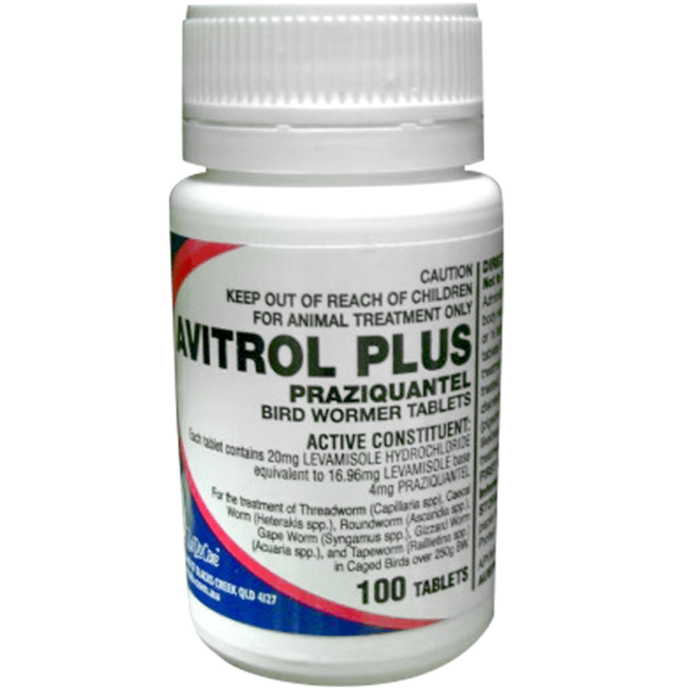 Fido'S Avitrol Plus Praziquantel Pigeon Caged Bird Wormer Tablets 100 Pack 3 Fido'S Avitrol Plus Praziquantel Pigeon Caged Bird Wormer Tablets 100 Pack